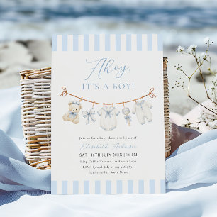 Hallå, det är en pojke! Marin Baby Shower-inbjudan Inbjudningar