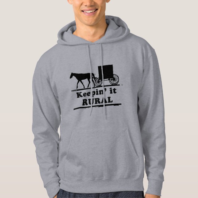 HÅLLA DET LANTLIGT SWEATSHIRT MED LUVA (Framsida)