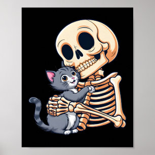 Hålla en katt kute Halloween Costume Skull Cat Poster
