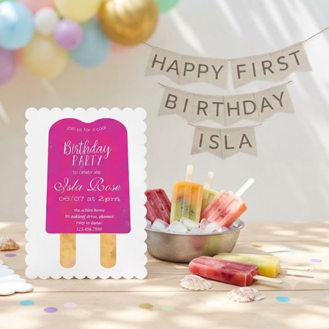Hallå Födelsedagsfest för sommaren Inbjudningar (Skapare uppladdad)