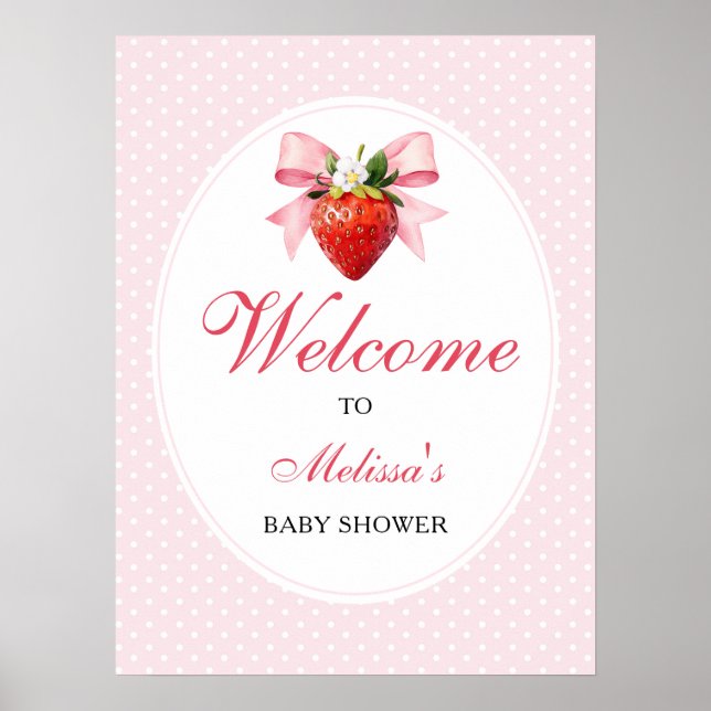 Hallå för Rosa Babyfirande för Småflicka med Jordg Poster (Framsidan)