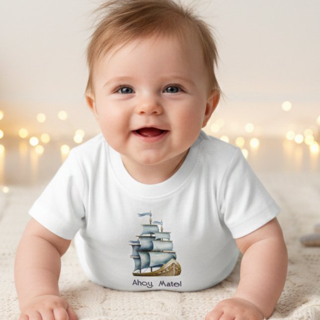 Hallå kompis nautisk baby t shirt (Skapare uppladdad)