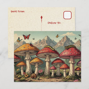 Hålla kontakten Whimsical Mushrooms Vykort