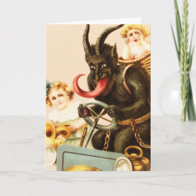 Hålla Krampus Helgkort (Framsida)