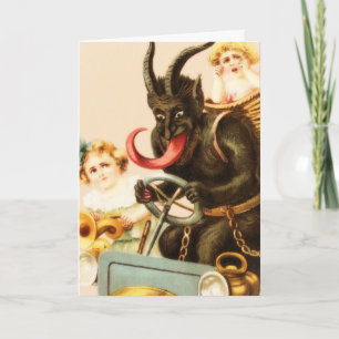 Hålla Krampus Helgkort