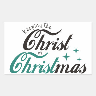 Hålla Kristus kvar i jul Rektangulärt Klistermärke