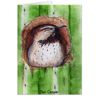 Hålla ögonen på för kaktusgärdsmyg hälsningskort