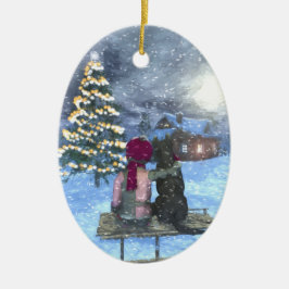 Hålla ögonen på för Santa keramisk julprydnad Julgransprydnad Keramik