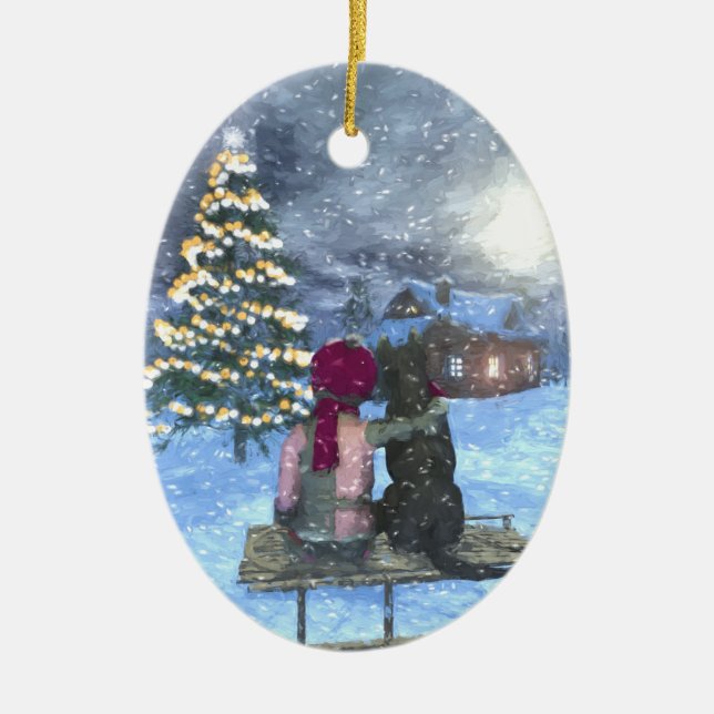 Hålla ögonen på för Santa keramisk julprydnad Julgransprydnad Keramik (Framsidan)