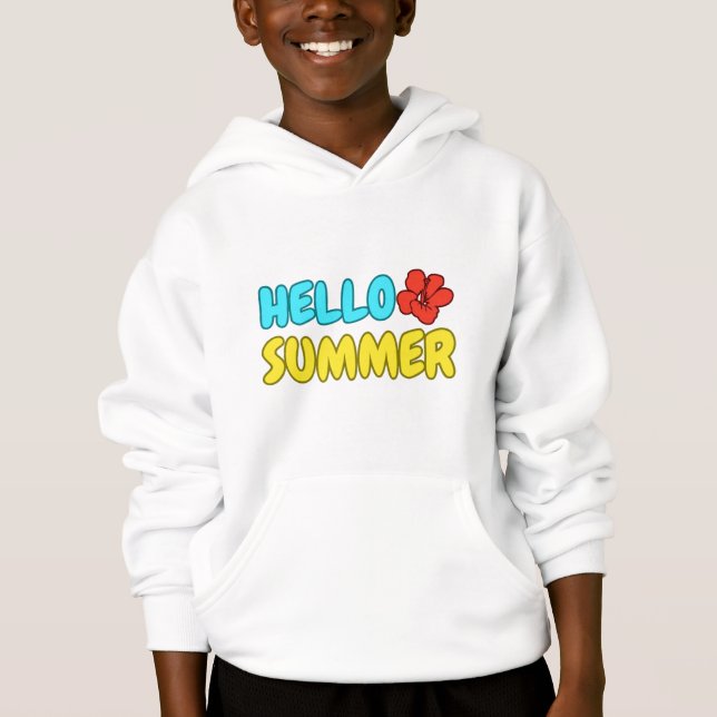 Hallå Sommar Barn Tröja Hoodie (Framsida)