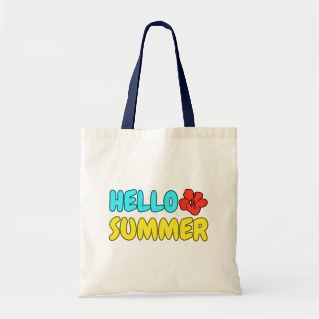 Hallå sommar tote handväskan tygkasse (Framsidan)