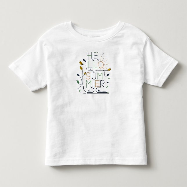 HALLÅ SOMMARSTÄMNING – Minimal Monoline T Shirt (Framsida)
