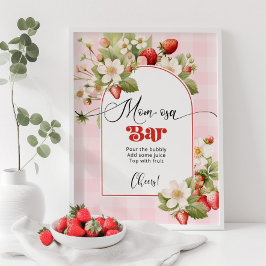 Hallå tema för baby shower Mom-osa bar Poster