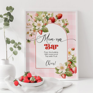 Hallå tema för baby shower Mom-osa bar Poster