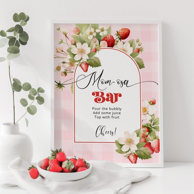 Hallå tema för baby shower Mom-osa bar Poster (Skapare uppladdad)