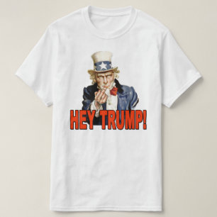 Hallå Trump! Farbror Sam med långfinger Anti Trump T-shirt