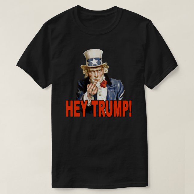 Hallå Trump! Farbror Sam med långfinger Anti Trump Tröja (Design framsida)