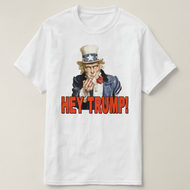 Hallå Trump! Farbror Sam med långfinger Anti Trump Tröja (Design framsida)