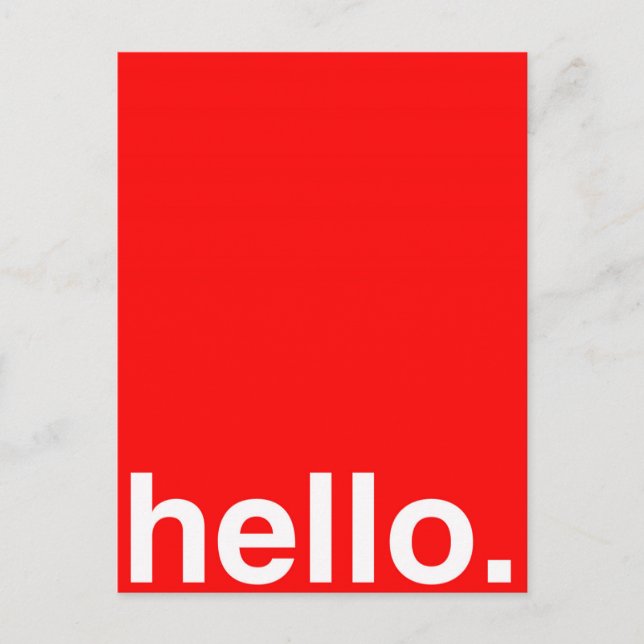 HALLÅ Typografi Hälsning Vykort (Framsida)