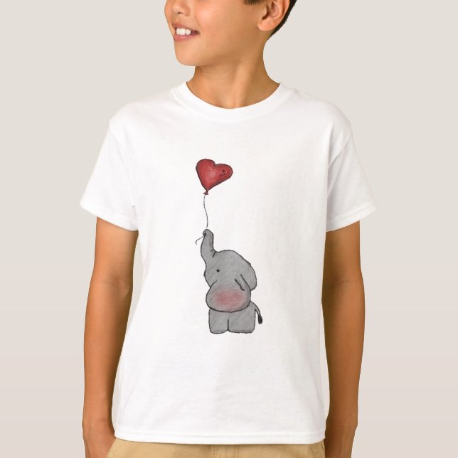 Hållande ballong för elefant t-shirt (Framsida)