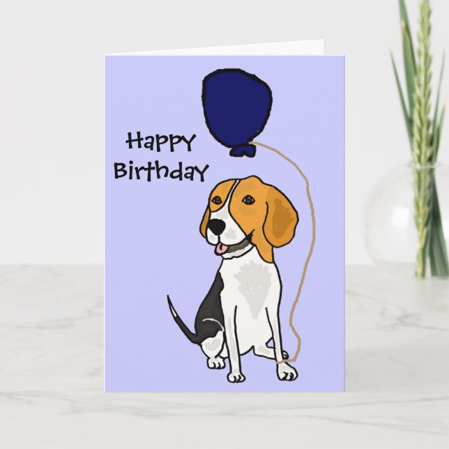 Hållande ballong för rolig Beagle Kort (Framsida)