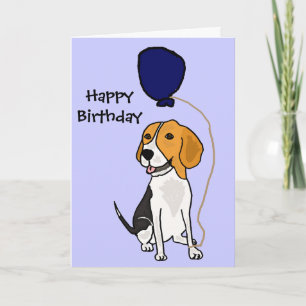 Hållande ballong för rolig Beagle Kort