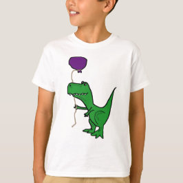 Hållande ballong för rolig grön Trex Dinosaur T-shirt