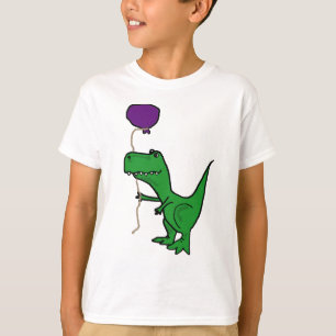 Hållande ballong för rolig grön Trex Dinosaur Tee