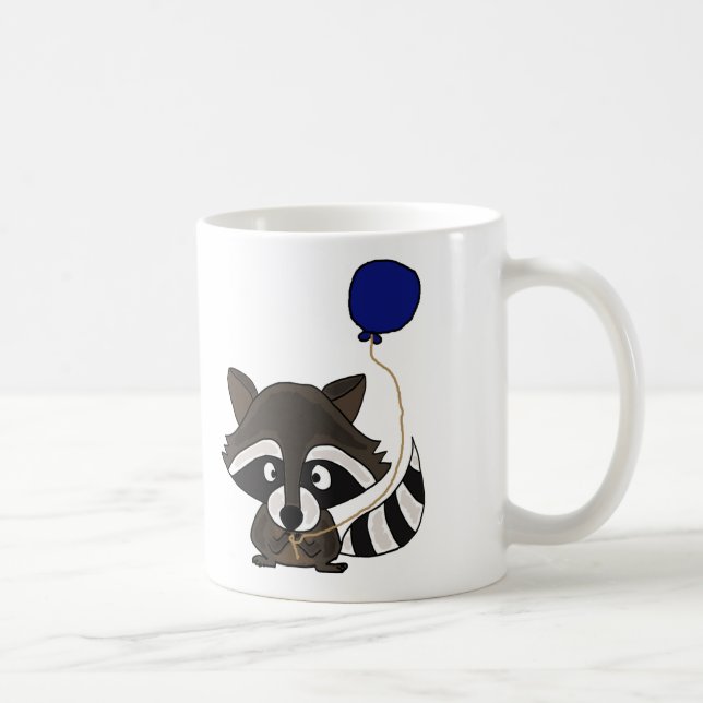 Hållande ballong för rolig Raccoon Kaffemugg (Höger)