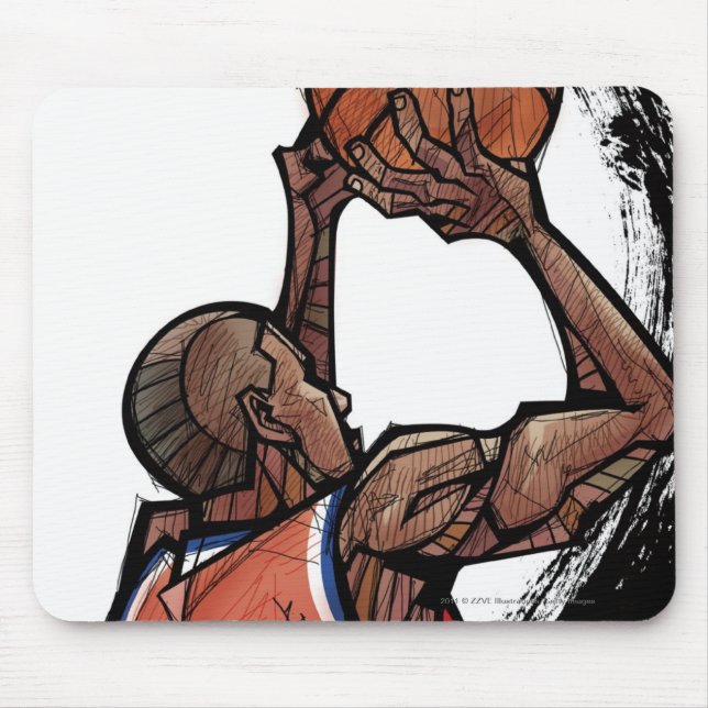 Hållande boll för basketspelare musmatta (Framsidan)