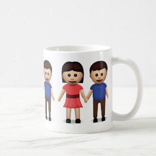 Hållande händer Emoji för man och för kvinna Kaffemugg