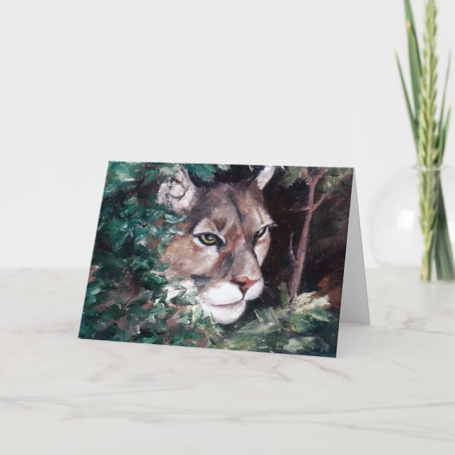 Hållande ögonen på tomt kort för puma (Framsida)