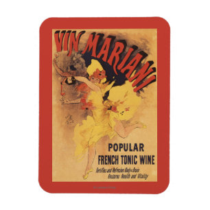 Hällande vin för Vin Mariani dansflicka Magnet