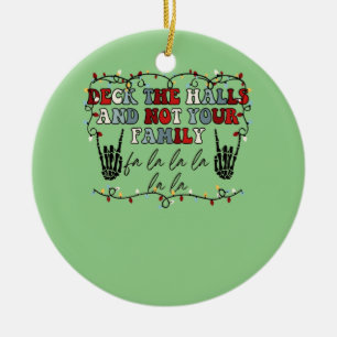 Hallarna och inte din familjefynliga Skeleton Julgransprydnad Keramik