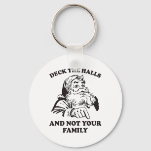 Hallarna och inte din familjs Retro Santa Roligt Nyckelring