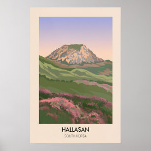 Hallasan Sydkorea Reseskylt Poster