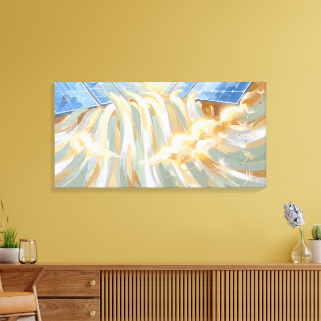 Hållbar konst Solenergi Abstrakt målning Canvastryck (Insitu (Vardagsrum))