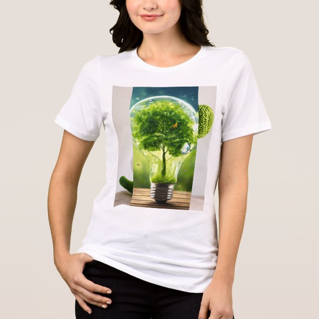 Hållbar livsmiljö - miljötips T-Shirt Design" (Framsida)