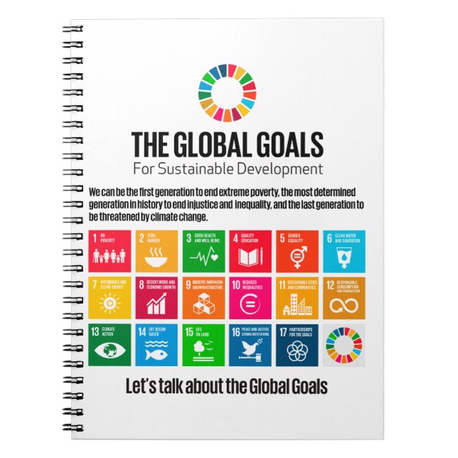 Hållbara utvecklingsmål 2030: FN:s agenda Anteckningsbok (Framsidan)