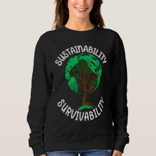 Hållbarhet Överlevnad jorden Träd Klimatförändring T Shirt