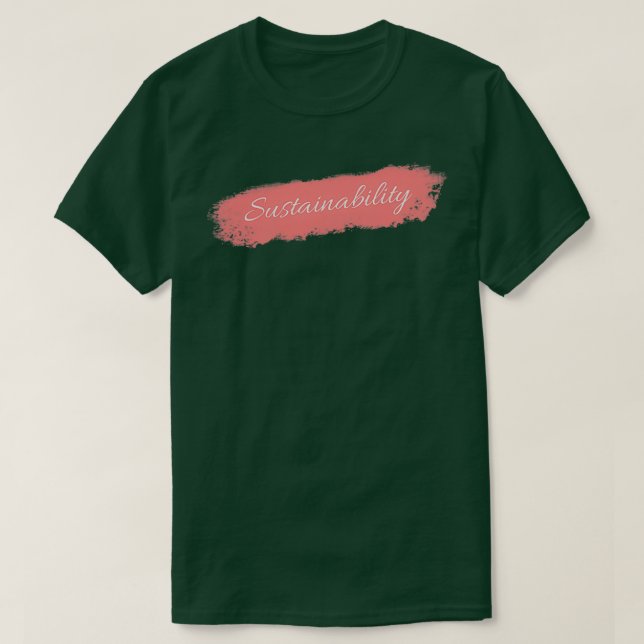 Hållbarhet Stegande teckensnitt med röd bakgrund T Shirt (Design framsida)