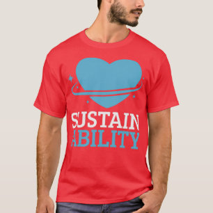 Hållbarhet Stort, fint, blått hjärta med stjärnor T Shirt