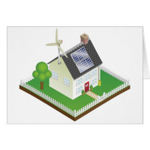 Hållbart förnybart energihus hälsningskort