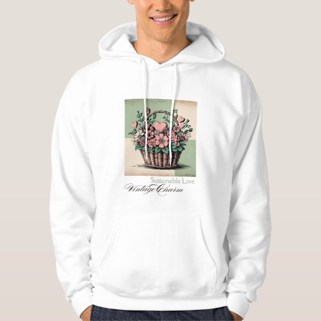 Hållbart Kärlek, Vintage Charm Hoodie (Framsida)