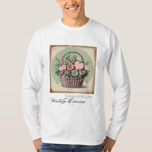 Hållbart Kärlek, Vintage Charm T Shirt (Framsida)