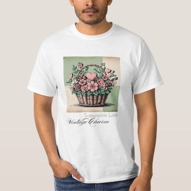 Hållbart Kärlek, Vintage Charm T Shirt (Framsida)