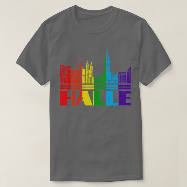 Halle Pride Halle LGBT Gift LGBTQ Supporter Tee P (Design framsida)