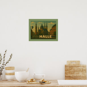 Halle Tyskland Stad Konst Poster