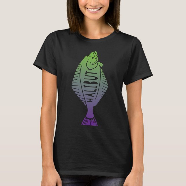Hälleflundrefisketräja T Shirt (Framsida)