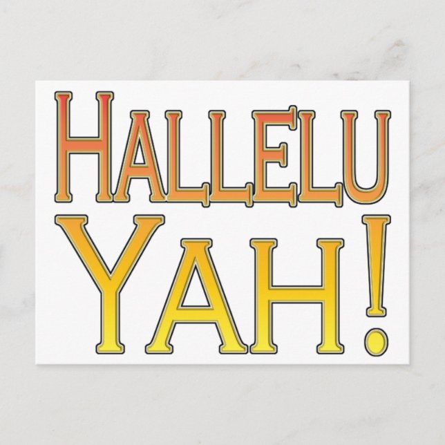 Hallelu Yah! (guld) Vykort (Framsida)